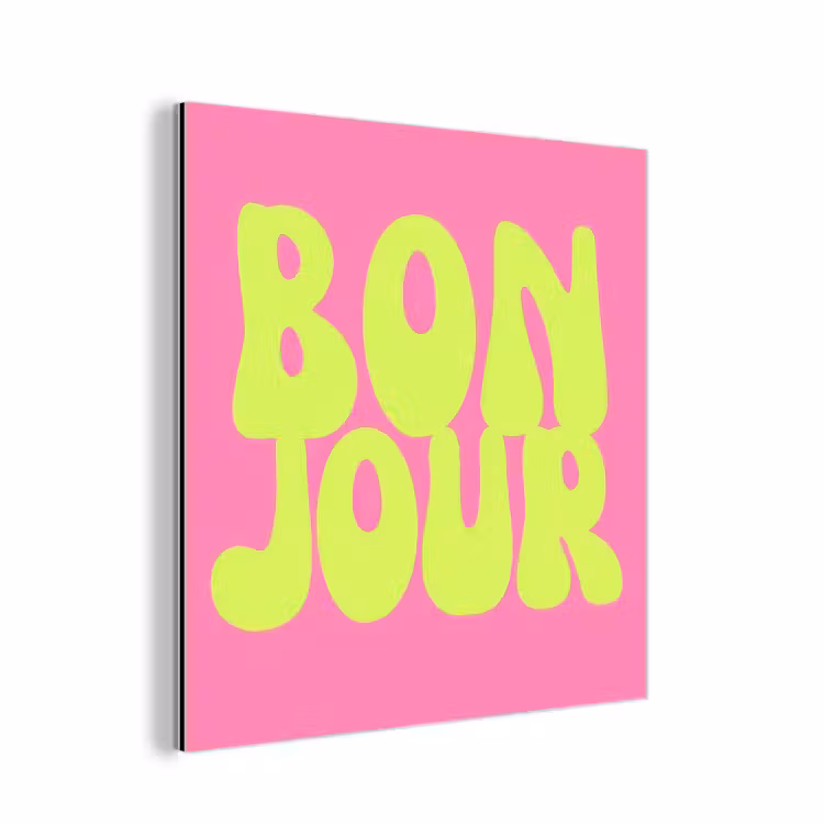 Bonjour - Roze - Fel groen aluminium wit klein -3d