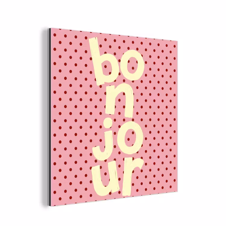 Bonjour - Stippen - Roze- Geel aluminium wit klein -3d