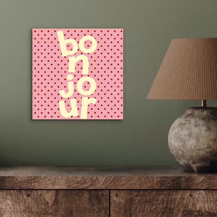 Bonjour - Stippen - Roze- Geel aluminium wit klein -sfeer2