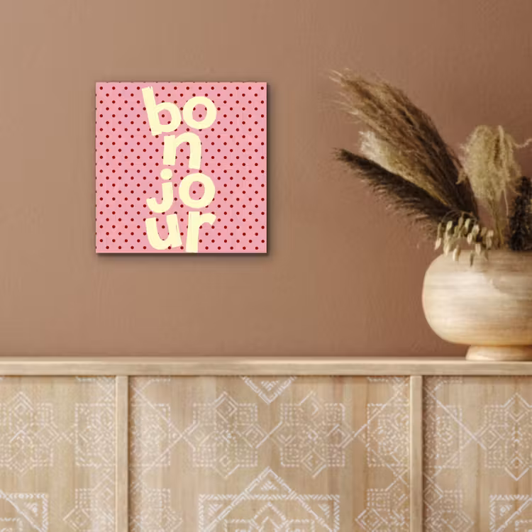 Bonjour - Stippen - Roze- Geel aluminium wit klein -sfeer4