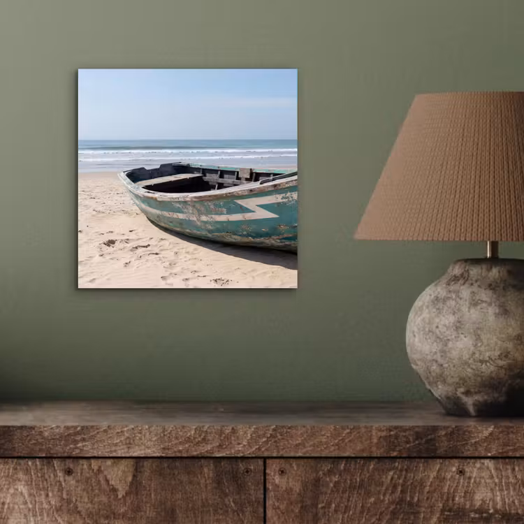 Boot - Zandstrand - Zee aluminium wit klein -sfeer2