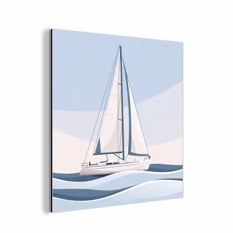 Boot - Zeil - Zee - Modern - Beige aluminium wit klein -3d