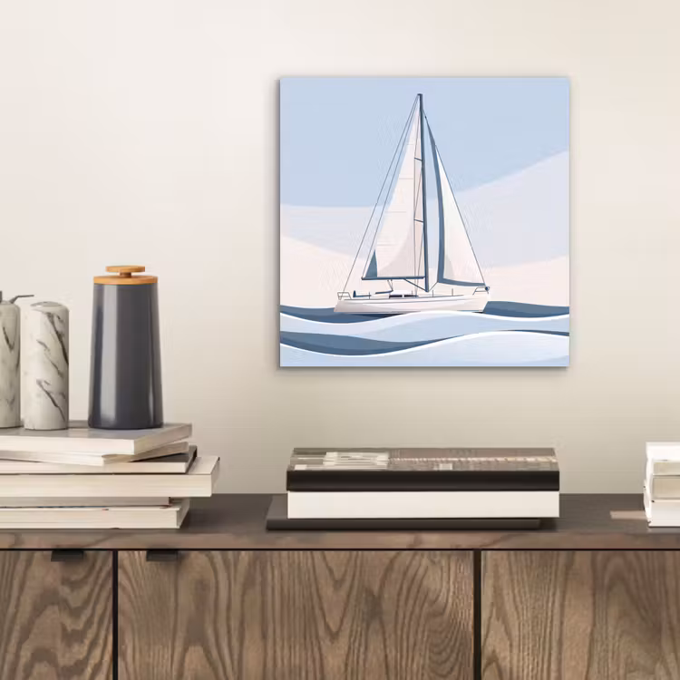 Boot - Zeil - Zee - Modern - Beige aluminium wit klein -sfeer1