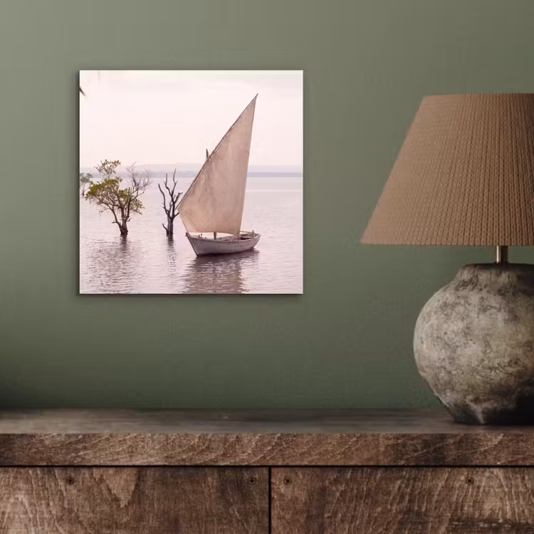 Boot - Zeil - Water - Tropisch - Natuur aluminium wit klein -sfeer2