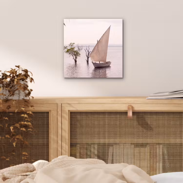 Boot - Zeil - Water - Tropisch - Natuur aluminium wit klein -sfeer3