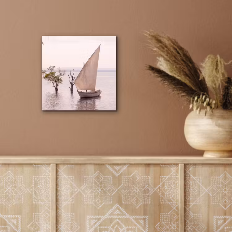 Boot - Zeil - Water - Tropisch - Natuur aluminium wit klein -sfeer4