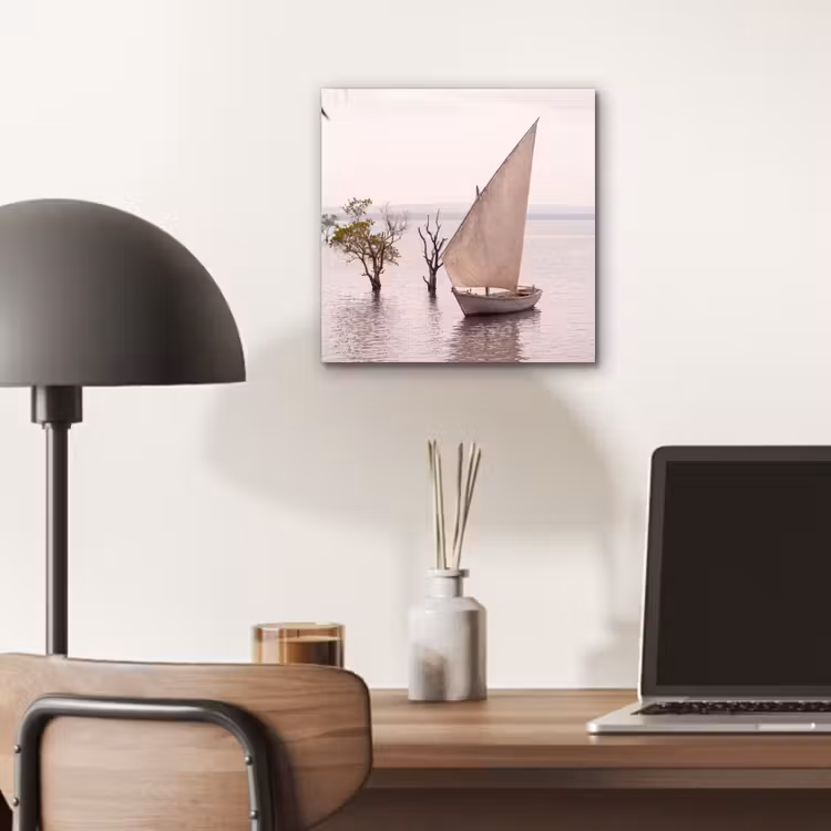 Boot - Zeil - Water - Tropisch - Natuur aluminium wit klein -sfeer5