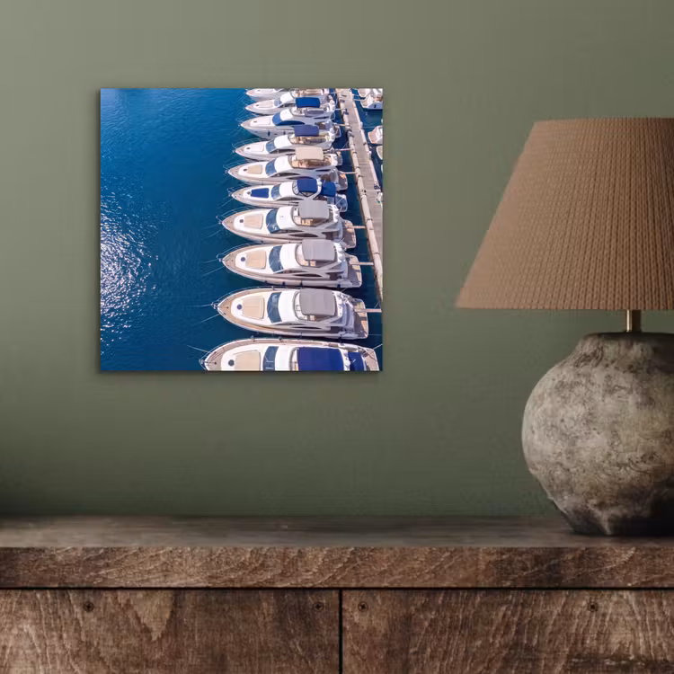 Boot - Jachthaven - Water - Zomer - Blauw aluminium wit klein -sfeer2