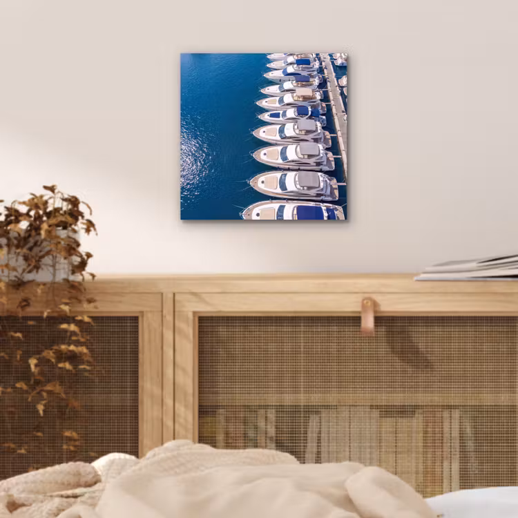 Boot - Jachthaven - Water - Zomer - Blauw aluminium wit klein -sfeer3