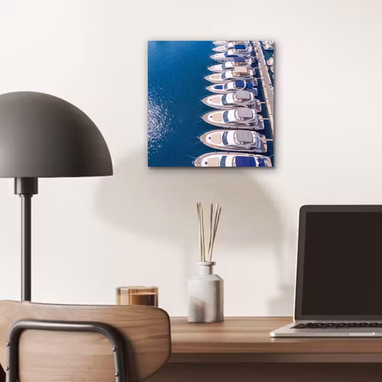 Boot - Jachthaven - Water - Zomer - Blauw aluminium wit klein -sfeer5