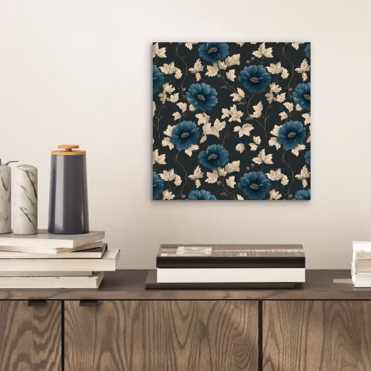 Botanisch - Bloemen - Blauw aluminium wit klein 46 -sfeer1