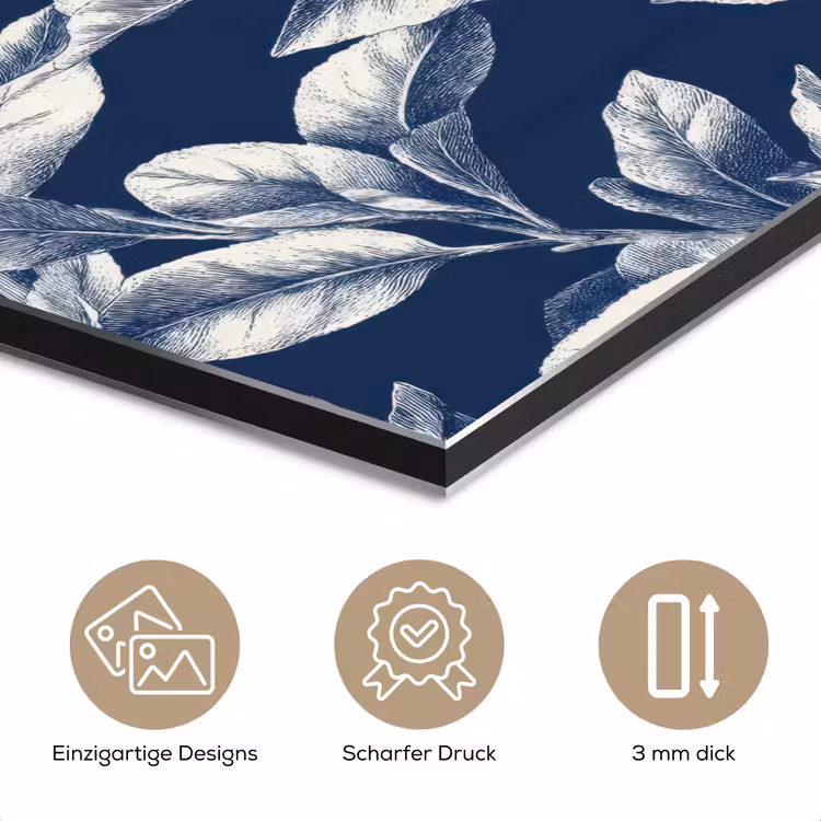 Botanisch - Patroon - Blauw aluminium wit klein 46 -closeup_DE