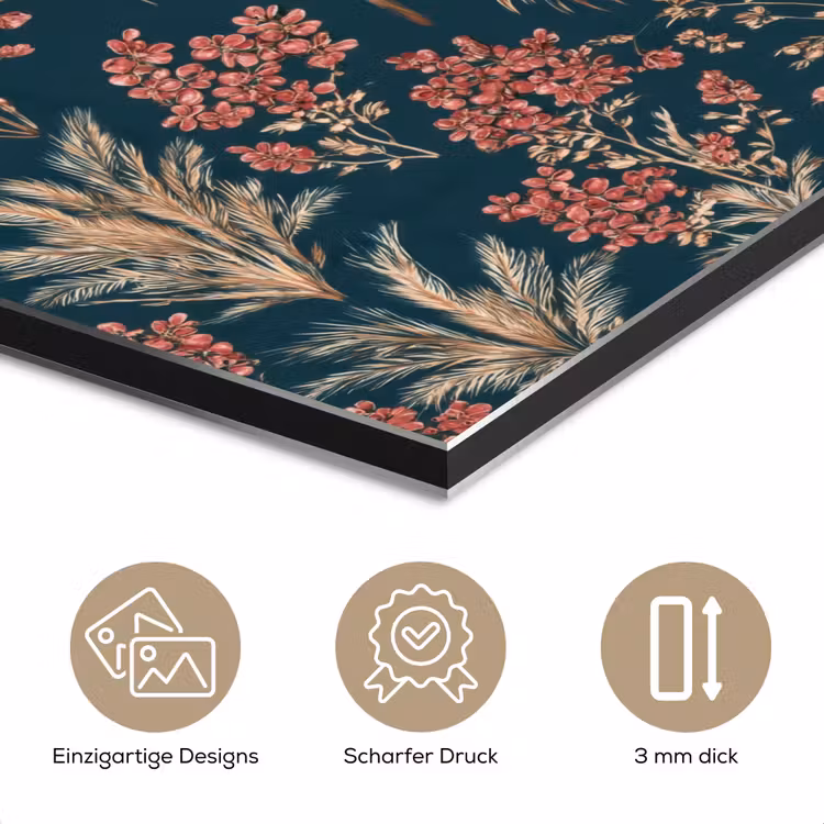 Botanisch - Patroon - Blauw aluminium wit klein 46 -closeup_DE