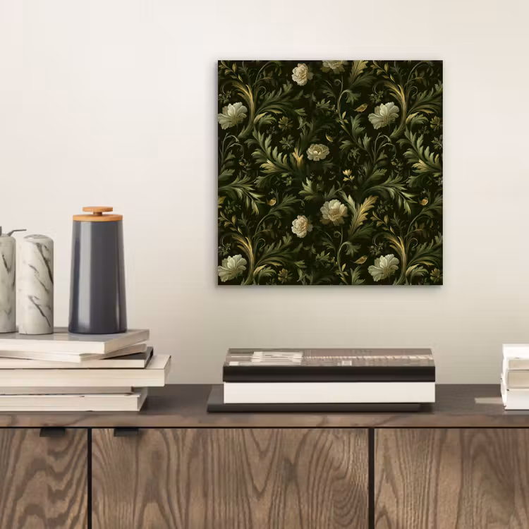 Botanisch - Naadloos - Bloemen aluminium wit klein 46 -sfeer1