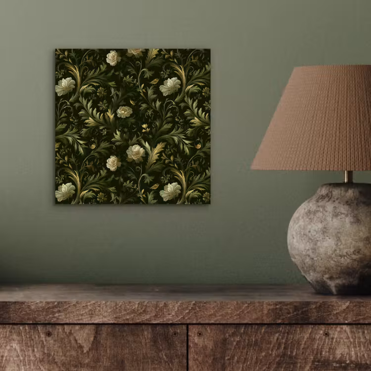 Botanisch - Naadloos - Bloemen aluminium wit klein 46 -sfeer2