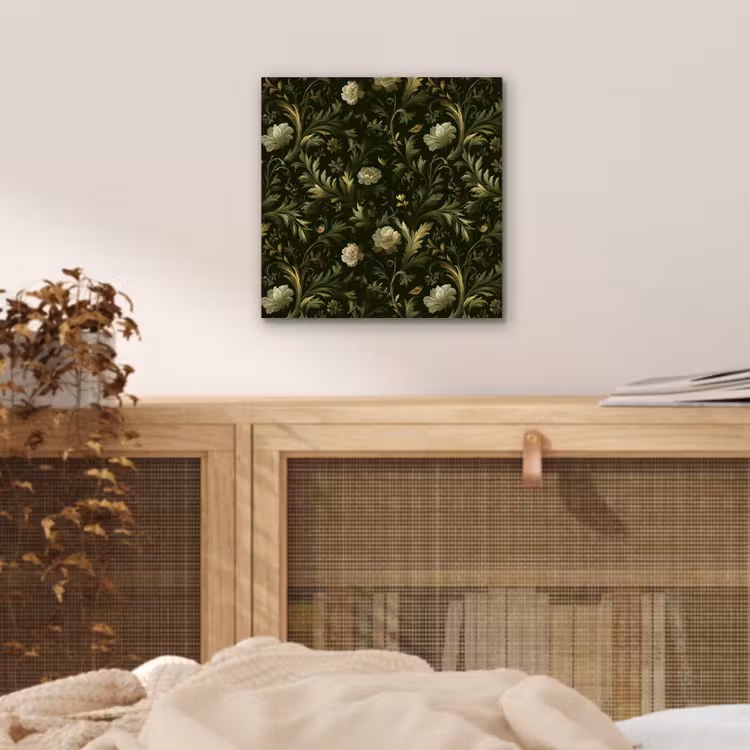 Botanisch - Naadloos - Bloemen aluminium wit klein 46 -sfeer3