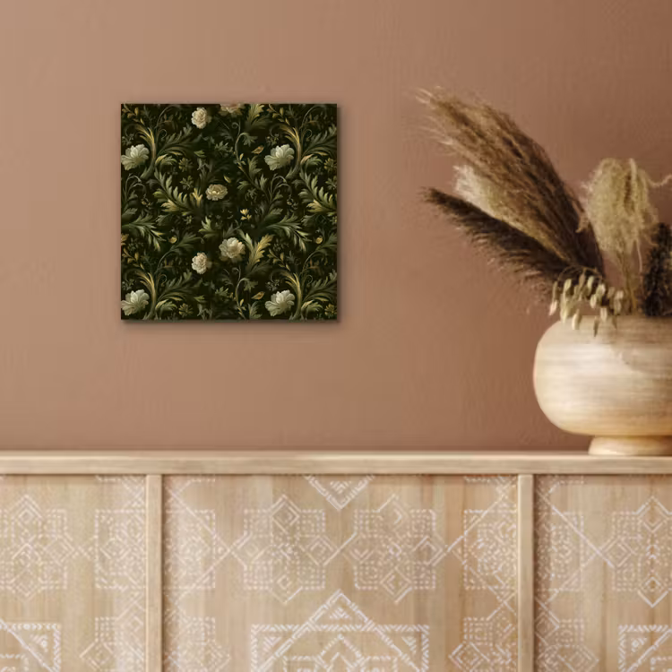 Botanisch - Naadloos - Bloemen aluminium wit klein 46 -sfeer4