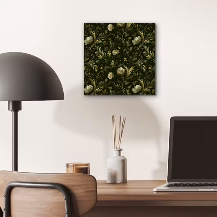 Botanisch - Naadloos - Bloemen aluminium wit klein 46 -sfeer5