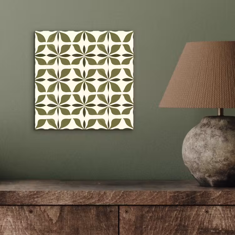 Botanisch - Retro - Groen aluminium wit klein 46 -sfeer2