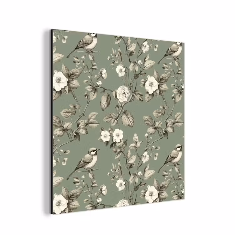 Botanisch - Vogels - Groen aluminium wit klein 46 -3d