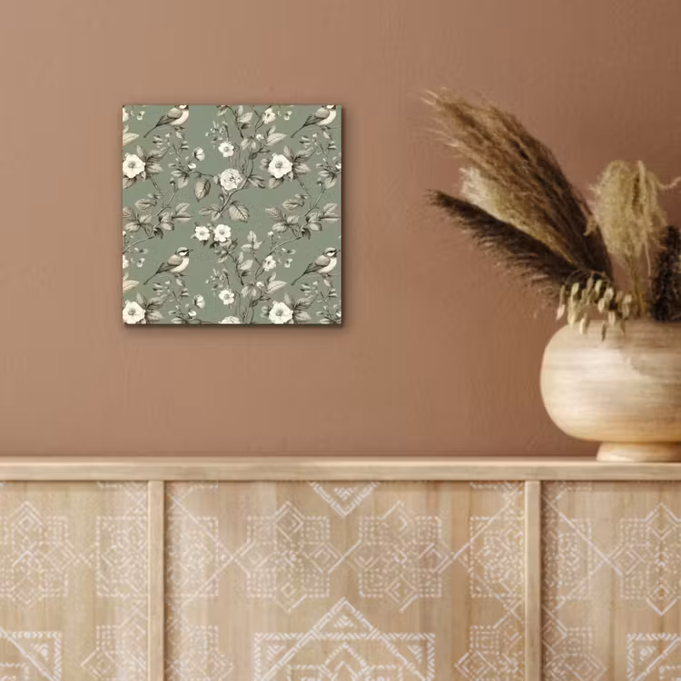 Botanisch - Vogels - Groen aluminium wit klein 46 -sfeer4