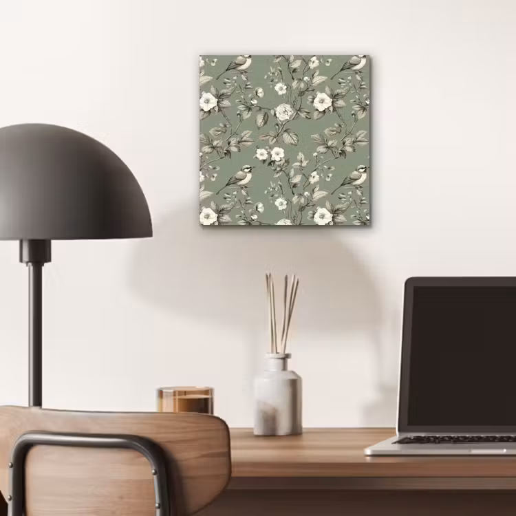 Botanisch - Vogels - Groen aluminium wit klein 46 -sfeer5