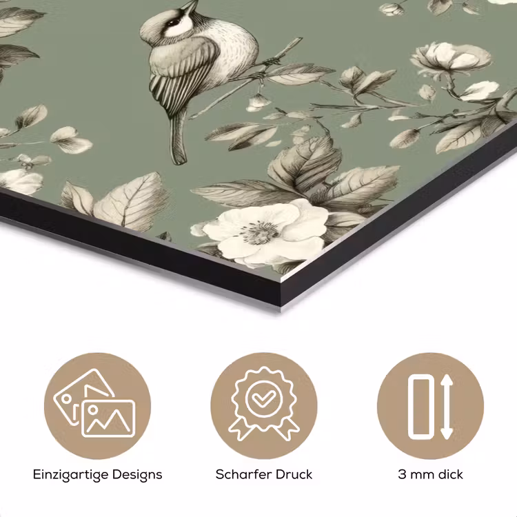 Botanisch - Vogels - Groen aluminium wit klein 46 -closeup_DE