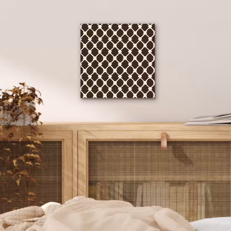 Bruin - Ruitpatroon - Geometrisch aluminium wit klein 46 -sfeer3
