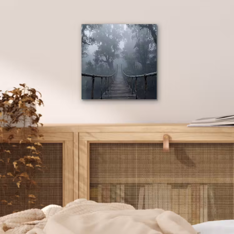 Brug - Jungle - Mist - Natuur aluminium wit klein -sfeer3