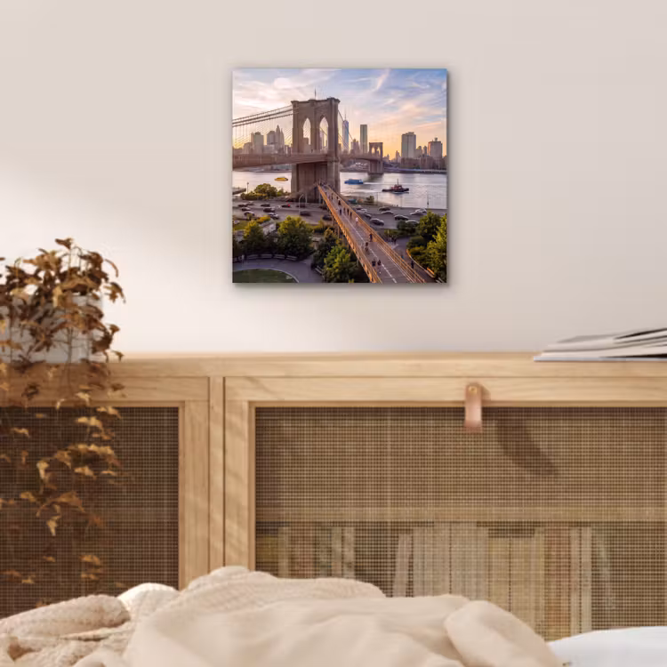 Brug - Rivier - Stad - Zonsondergang - Architectuur aluminium wit klein -sfeer3