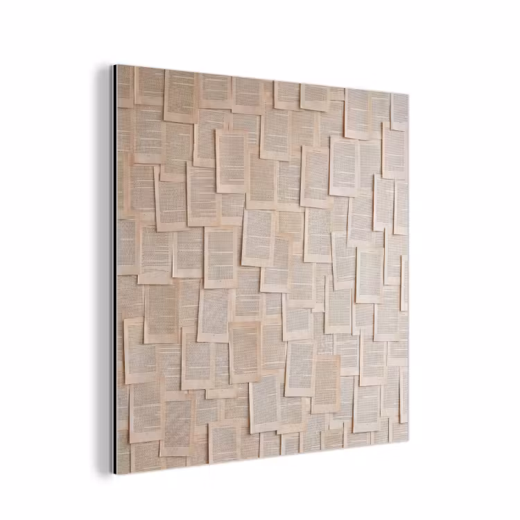 Boekpagina - Collage - Literatuur - Vintage - Beige aluminium wit klein -3d