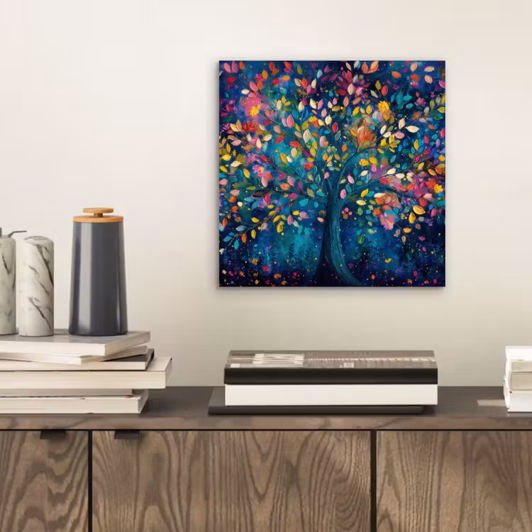 Kleurrijk - Boom - Magisch - Abstract aluminium wit klein -sfeer1