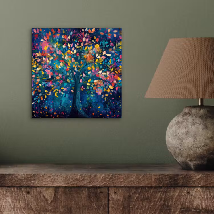 Kleurrijk - Boom - Magisch - Abstract aluminium wit klein -sfeer2