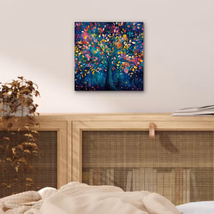 Kleurrijk - Boom - Magisch - Abstract aluminium wit klein -sfeer3