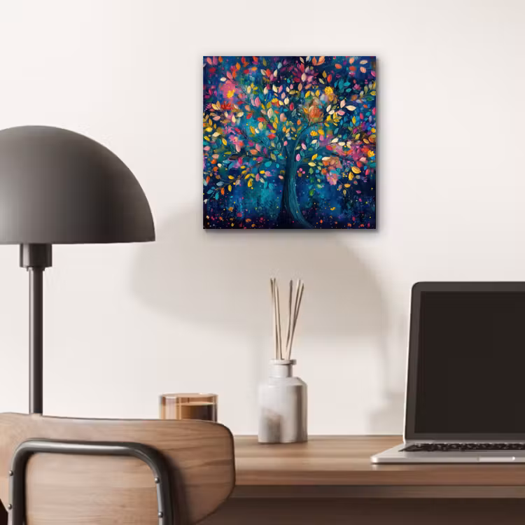 Kleurrijk - Boom - Magisch - Abstract aluminium wit klein -sfeer5