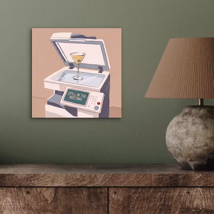 Kantoor - Drank - Humor - Illustratie aluminium wit klein -sfeer2