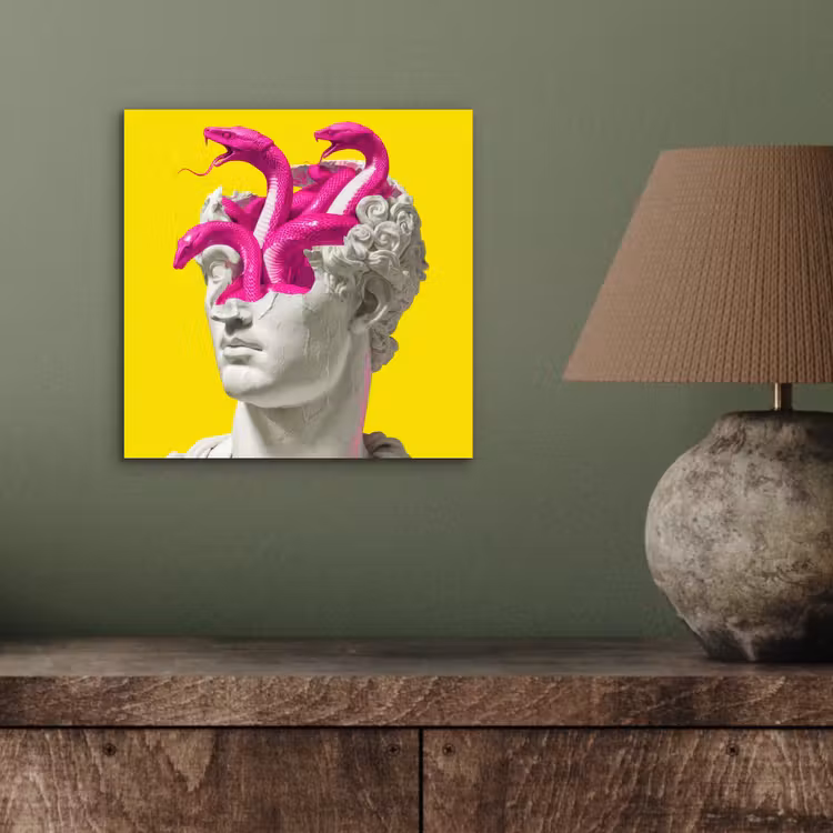 Buste - Slangen - Geel aluminium wit klein -sfeer2