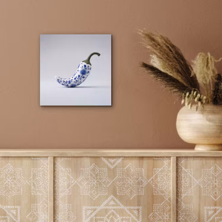 Chilipeper - Keramiek - Blauw aluminium wit klein -sfeer4