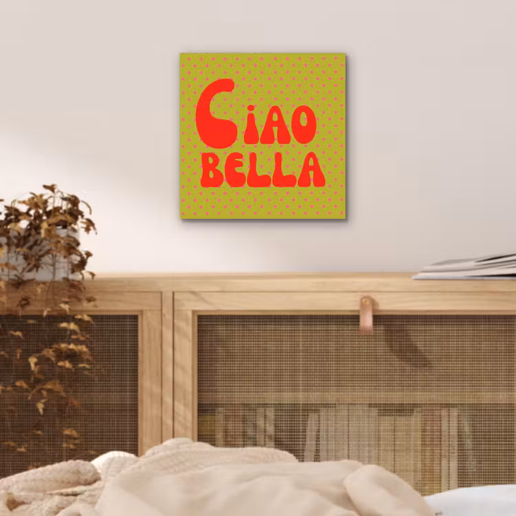 Ciao bella - Rood - Groen - Stippen aluminium wit klein -sfeer3