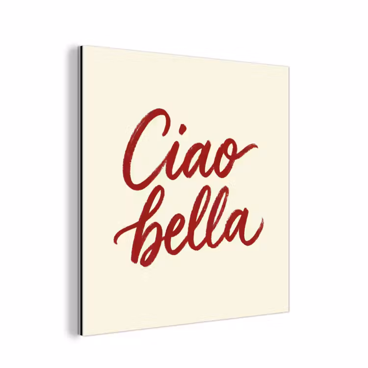 Ciao bella - Rood - Wit - Minimalistisch aluminium wit klein -3d