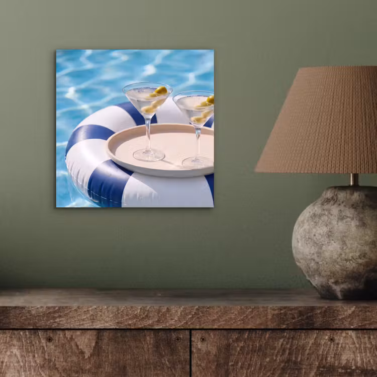 Cocktail - Zwembad - Zomer - Blauw aluminium wit klein -sfeer2