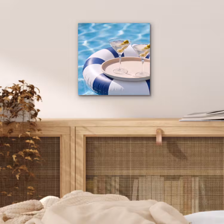 Cocktail - Zwembad - Zomer - Blauw aluminium wit klein -sfeer3