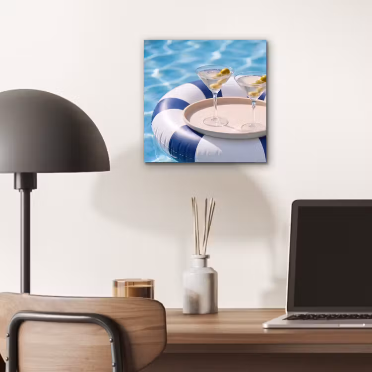 Cocktail - Zwembad - Zomer - Blauw aluminium wit klein -sfeer5