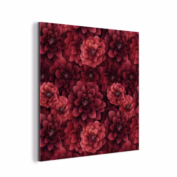 Dahlias - Bloemen - Rood aluminium wit klein 46 -3d