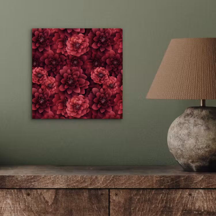 Dahlias - Bloemen - Rood aluminium wit klein 46 -sfeer2