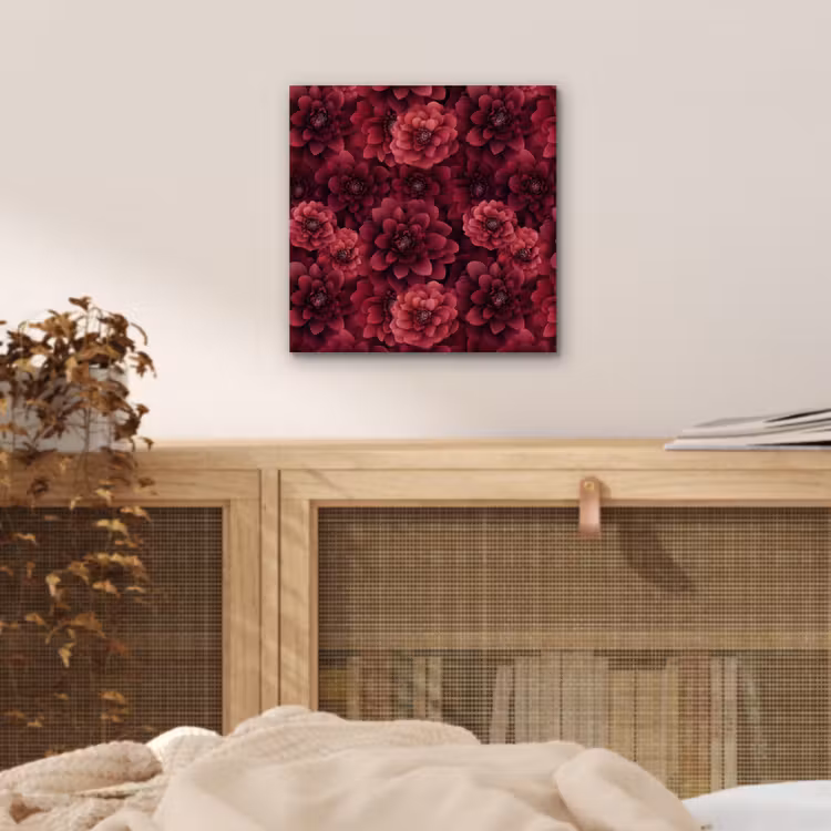 Dahlias - Bloemen - Rood aluminium wit klein 46 -sfeer3