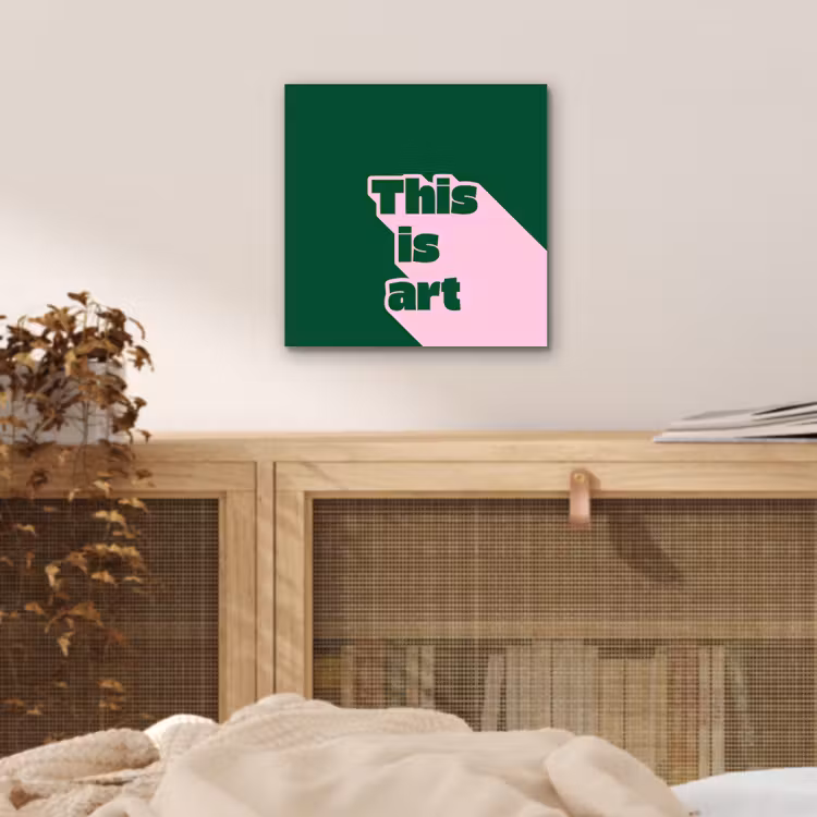 This is art - Schaduw - Roze aluminium wit klein -sfeer3