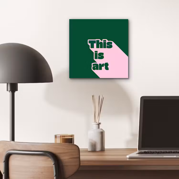This is art - Schaduw - Roze aluminium wit klein -sfeer5