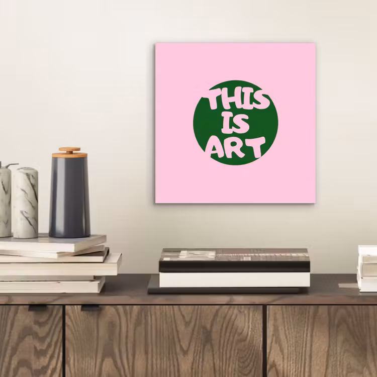 This is art - Tekst - Cirkel - Groen aluminium wit klein -sfeer1