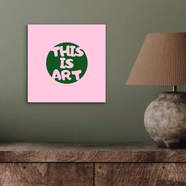 This is art - Tekst - Cirkel - Groen aluminium wit klein -sfeer2
